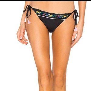 NWT NANETTE LEPORE Embroidered Black Bikini Bottom